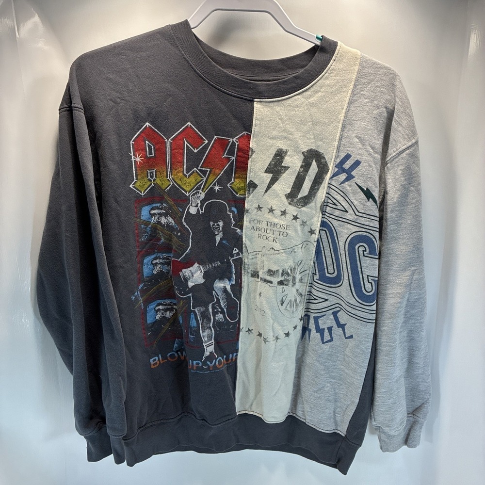 AC/DC For Those About To Rock 2022 Graphic Sweatshirt M(38-40) Patchwork GUC